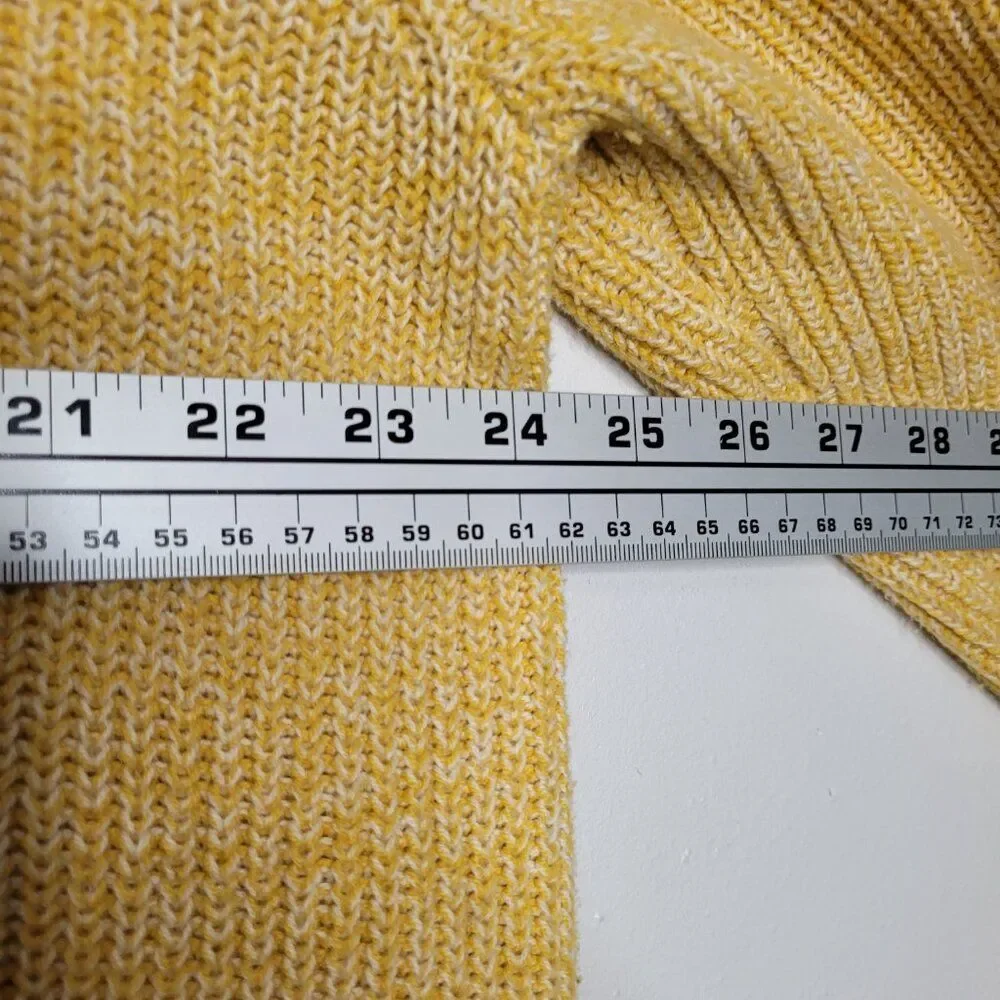 Croft and Barrow yellow knit button front grandpa fisherman sweater size xl